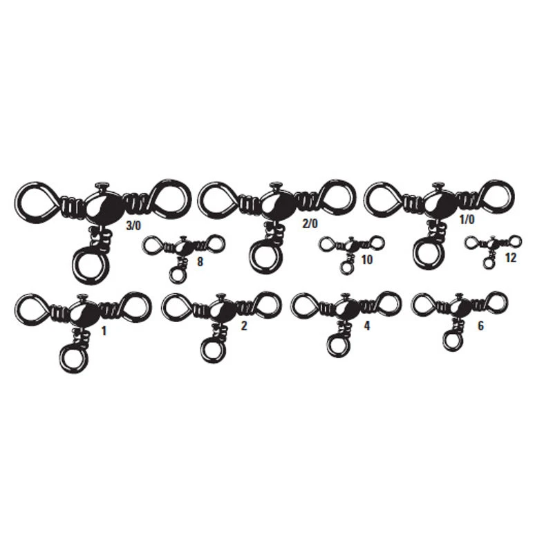 Mustad Barrel Three Way Cross Swivels